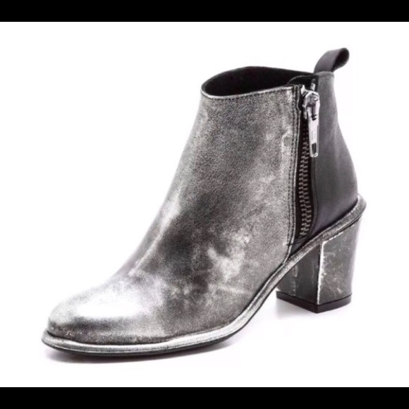 Miista Alice Black Silver Leather Ankle Boot - Picture 4 of 4
